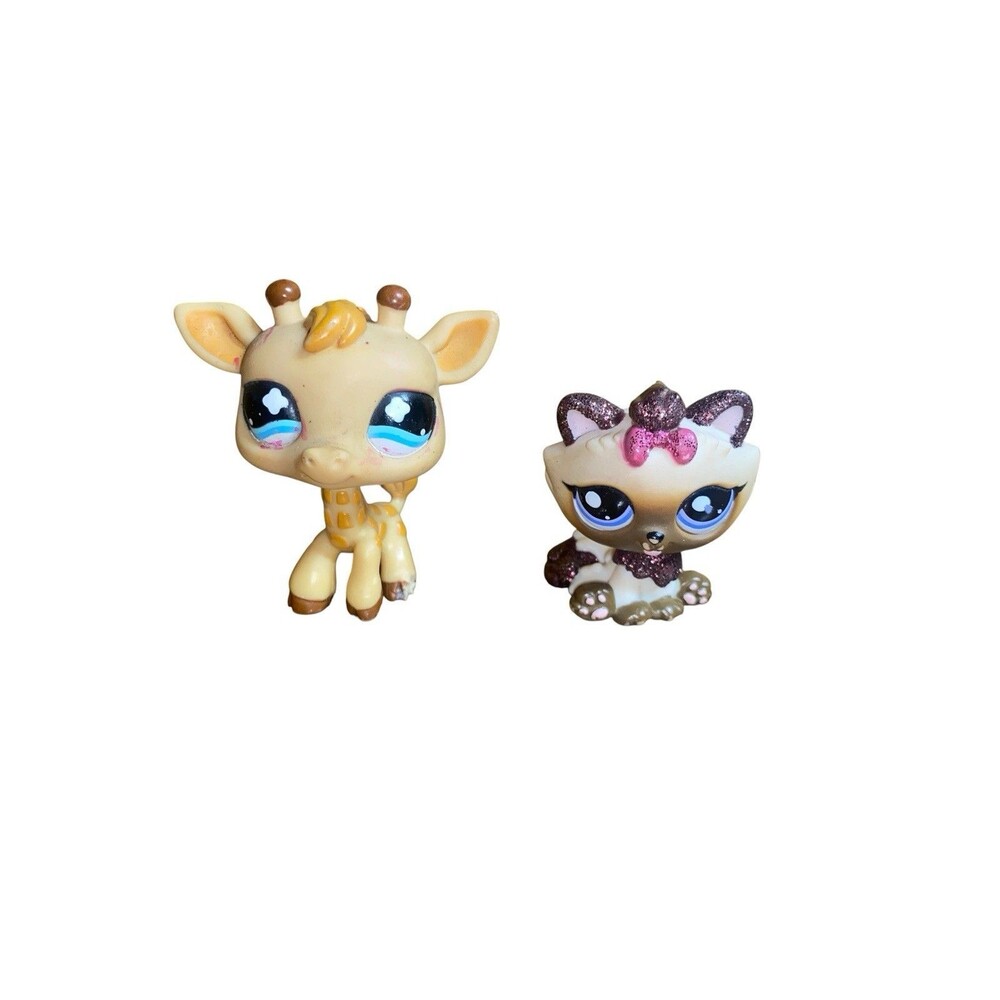 LPS Himalayan Cat And Giraffe Lot Of 2 Littlest Pet Shop